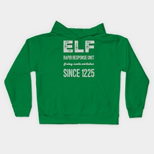 elf rapid response unit, fixing santa mistakes since 1225 Kids Hoodie